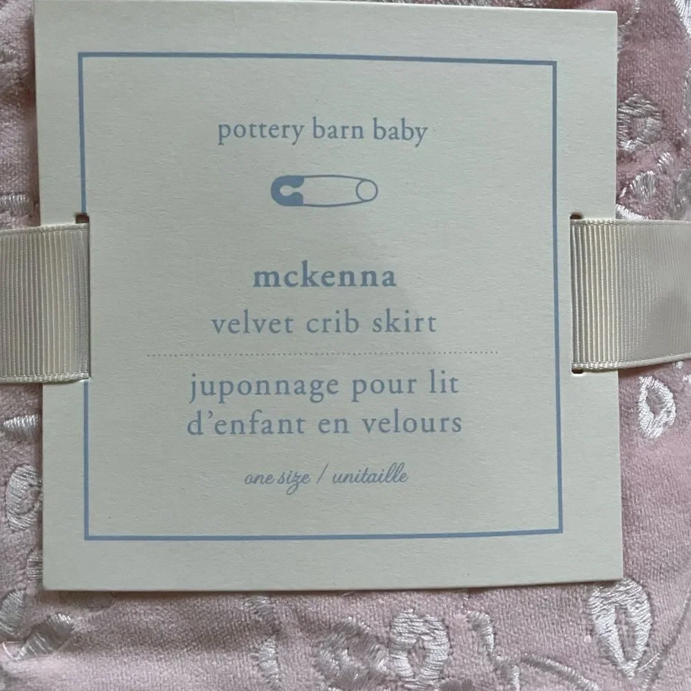 Pottery Barn Kids Mckenna Velvet Crib Skirt Pink